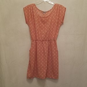 Charlotte Russe peach pattern short sleeve dress